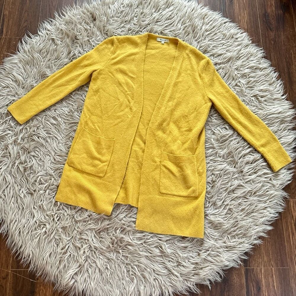 Madewell yellow open cardigan xxs